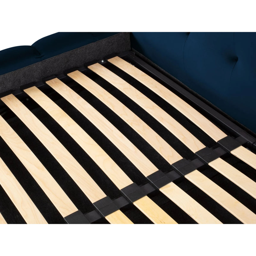 Mamaia Bett mit Stauraum und Doppelkopfteil in Samt (Blu86) in Königsblau, 180x200 cm – Bild 8