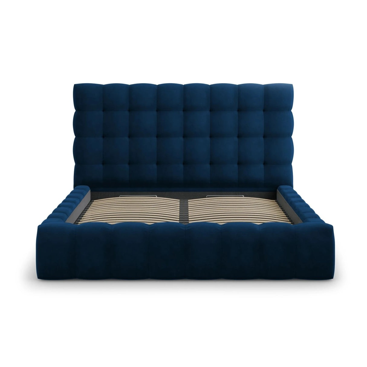 Mamaia Bett mit Stauraum und Kopfteil in Samt (Blu86) in Königsblau, 140x200 cm – Bild 5