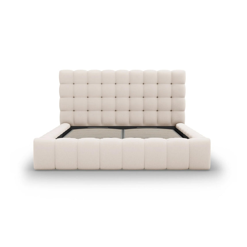 Mamaia Bett mit Stauraum und Kopfteil in Strukturierter Stoff (Nev04) in Beige, 180x200 cm – Bild 5