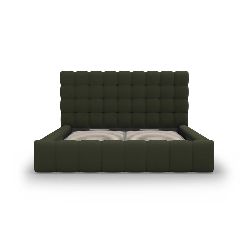 Mamaia Bett mit Stauraum und Kopfteil in Strukturierter Stoff (Nev39) in Grün, 180x200 cm – Bild 5