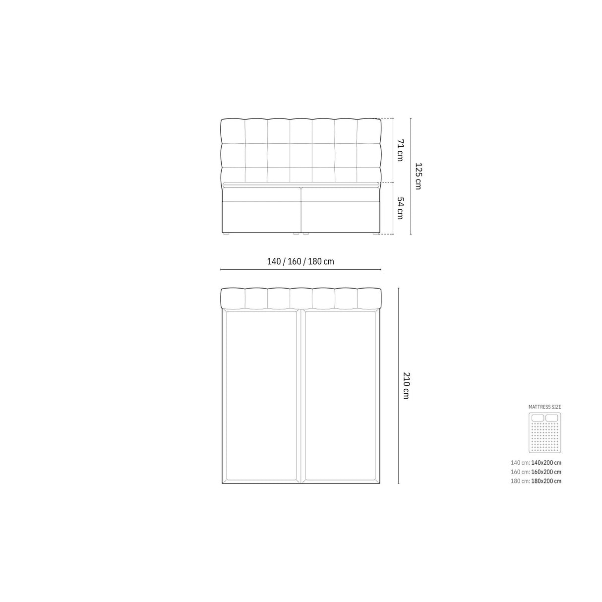 Mamaia Boxspringbett mit Stauraum und Kopfteil in Samt (Blu52) in Rosa, 160x200 cm – Bild 2
