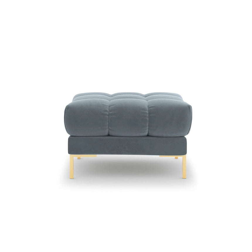 Mamaia Pouf, Beine Goldmetall, mit Bezug aus Samt (Blu06) in Hellblau, 60x60 cm – Bild 4