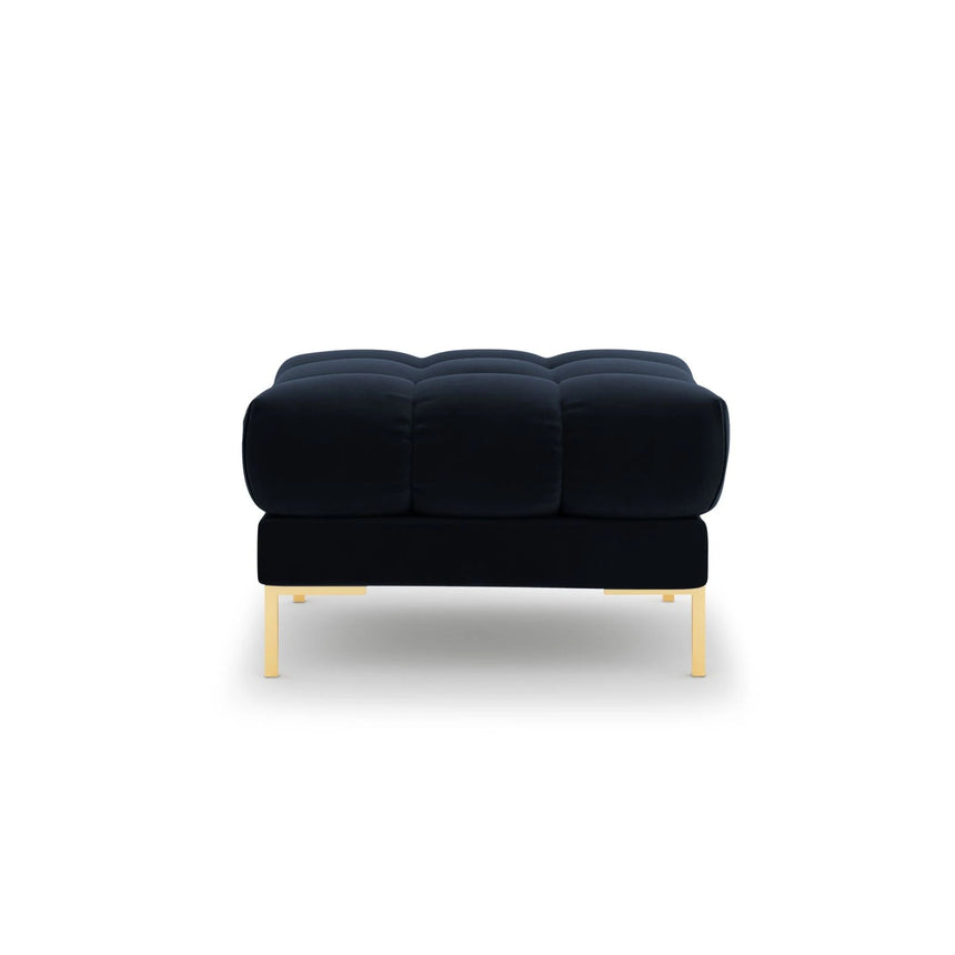 Mamaia Pouf, Beine Goldmetall, mit Bezug aus Samt (Blu89) in Dunkelblau, 60x60 cm – Bild 4