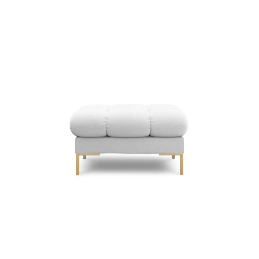Mamaia Pouf, Beine Goldmetall, mit Bezug aus Strukturierter Stoff (Nev80) in Hellgrau, 60x60 cm – Bild 3