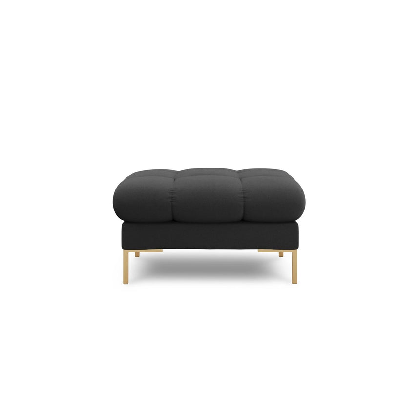Mamaia Pouf, Beine Goldmetall, mit Bezug aus Strukturierter Stoff (Nev97) in Dunkelgrau, 60x60 cm – Bild 3