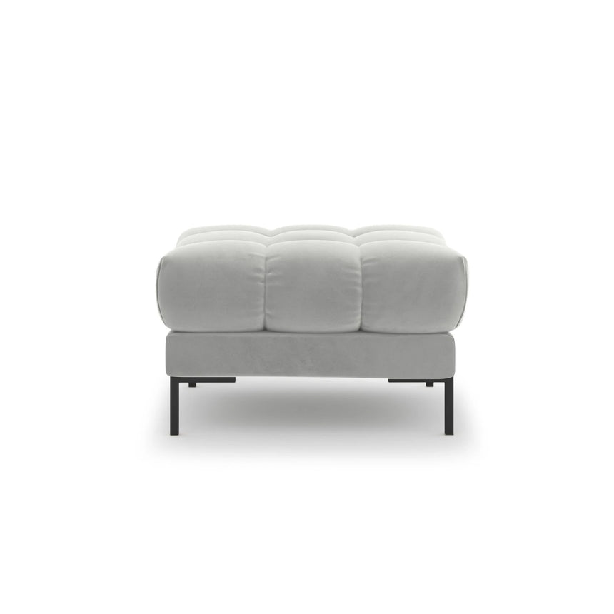 Mamaia Pouf, Metallbeine Schwarz, mit Bezug aus Samt (Blu03) in Silber, 60x60 cm – Bild 4