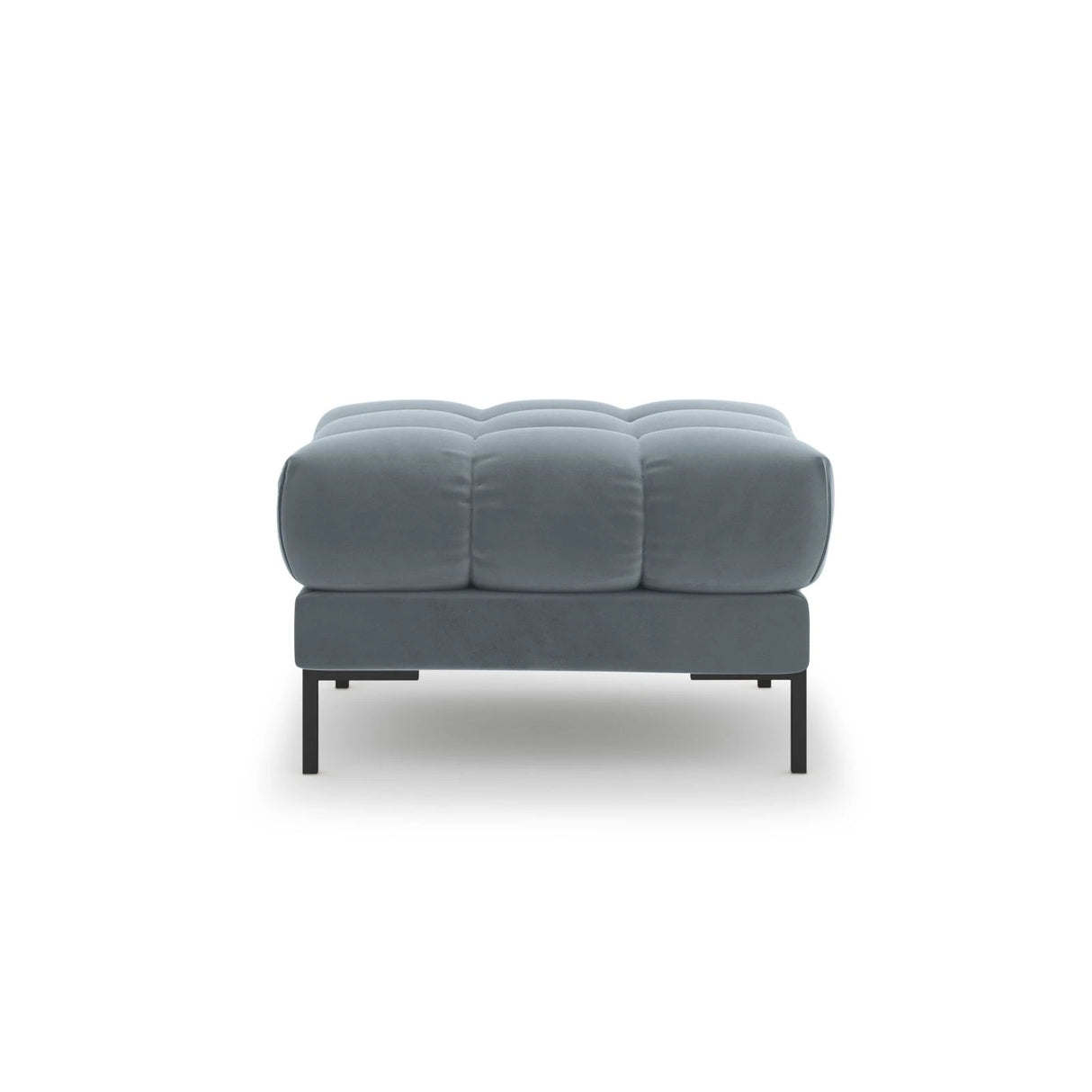 Mamaia Pouf, Metallbeine Schwarz, mit Bezug aus Samt (Blu06) in Hellblau, 60x60 cm – Bild 4