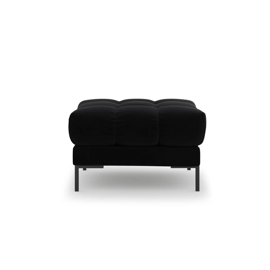 Mamaia Pouf, Metallbeine Schwarz, mit Bezug aus Samt (Blu19) in Schwarz, 60x60 cm – Bild 4