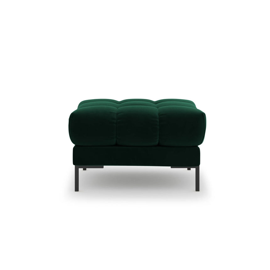 Mamaia Pouf, Metallbeine Schwarz, mit Bezug aus Samt (Blu78) in Flaschengrün, 60x60 cm – Bild 4