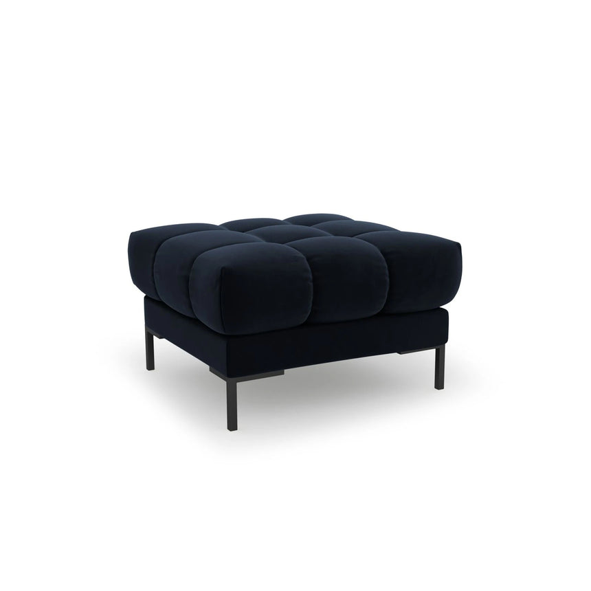 Mamaia Pouf, Metallbeine Schwarz, mit Bezug aus Samt (Blu89) in Dunkelblau, 60x60 cm – Bild 1