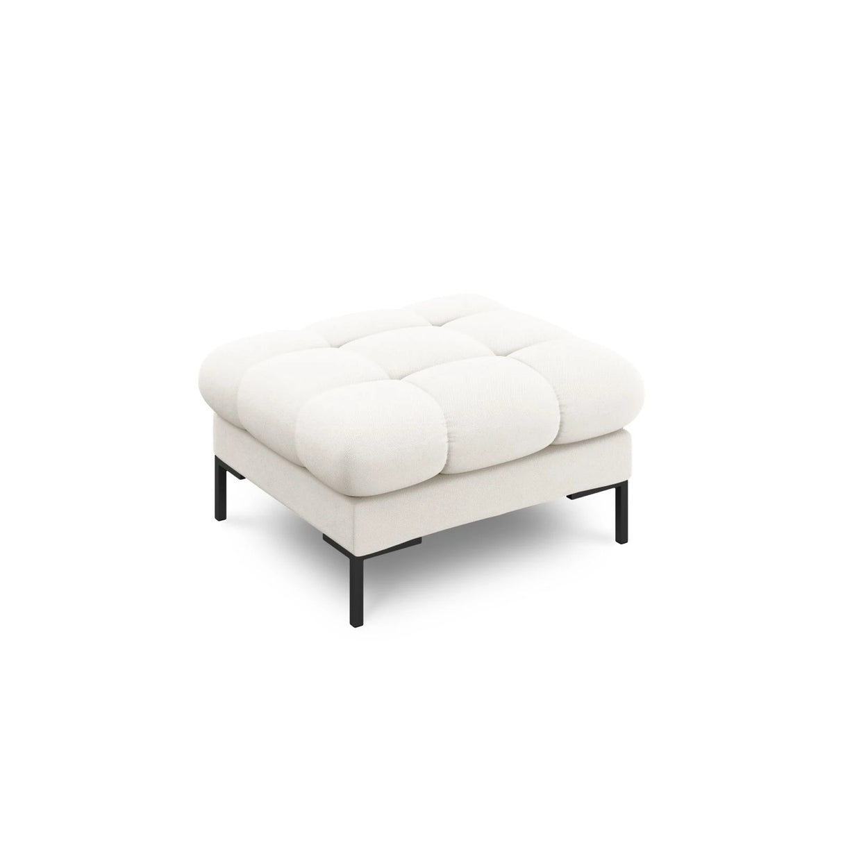 Mamaia Pouf, Metallbeine Schwarz, mit Bezug aus Samt oder Strukturstoff, 60x60 cm – Bild 1