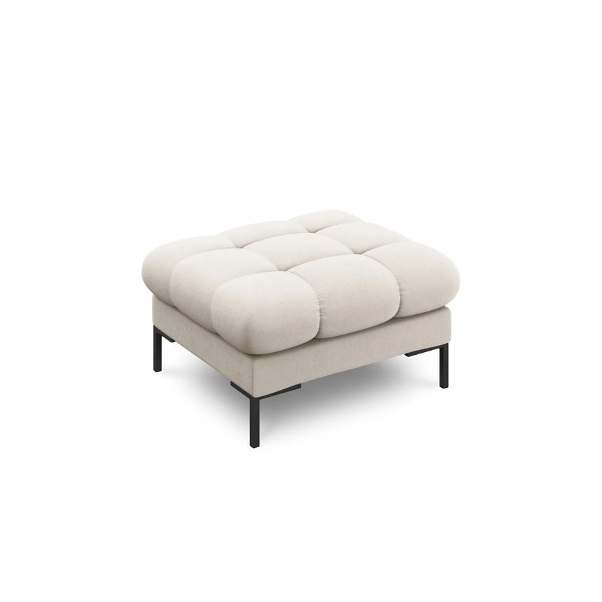 Mamaia Pouf, Metallbeine Schwarz, mit Bezug aus Strukturierter Stoff (Nev04) in Beige, 60x60 cm – Bild 1