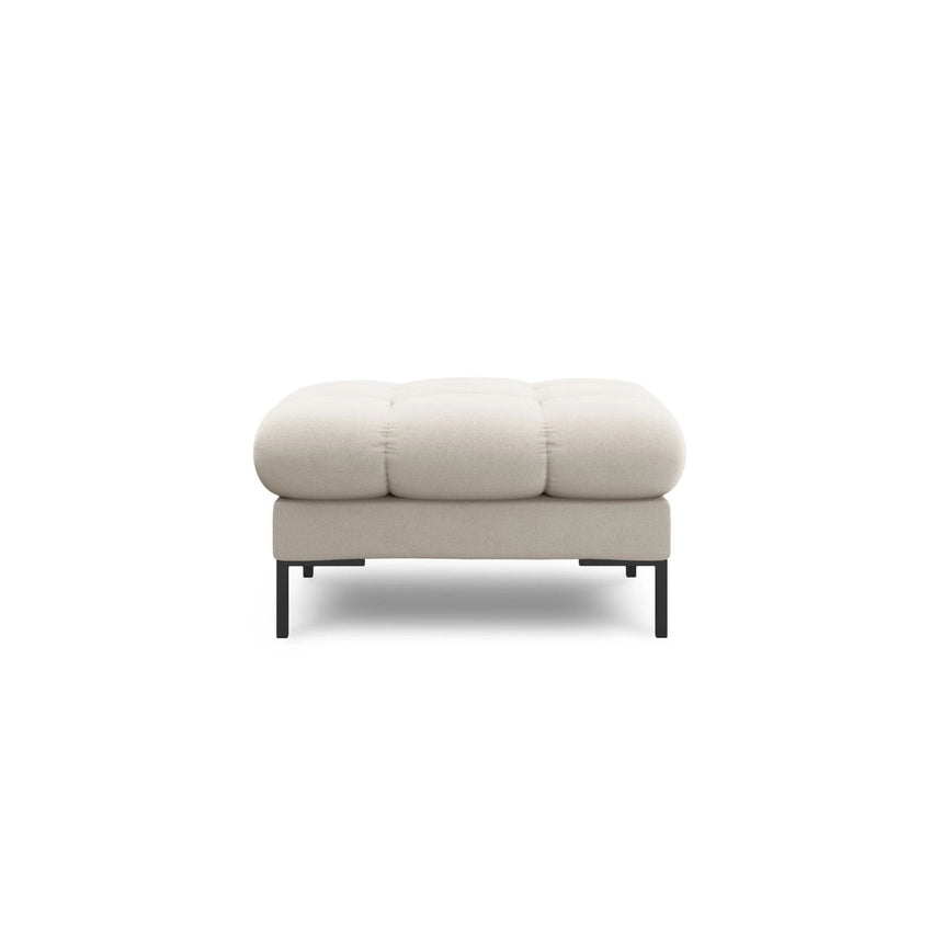 Mamaia Pouf, Metallbeine Schwarz, mit Bezug aus Strukturierter Stoff (Nev04) in Beige, 60x60 cm – Bild 3