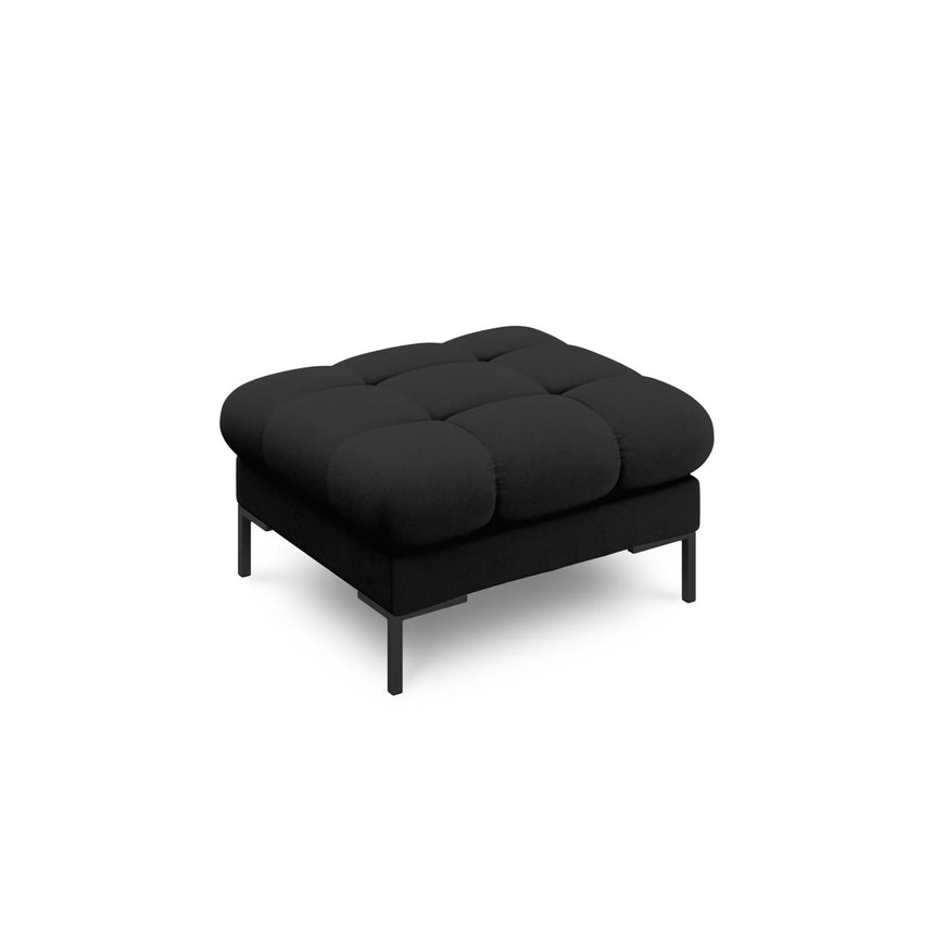Mamaia Pouf, Metallbeine Schwarz, mit Bezug aus Strukturierter Stoff (Nev100) in Schwarz, 60x60 cm – Bild 1