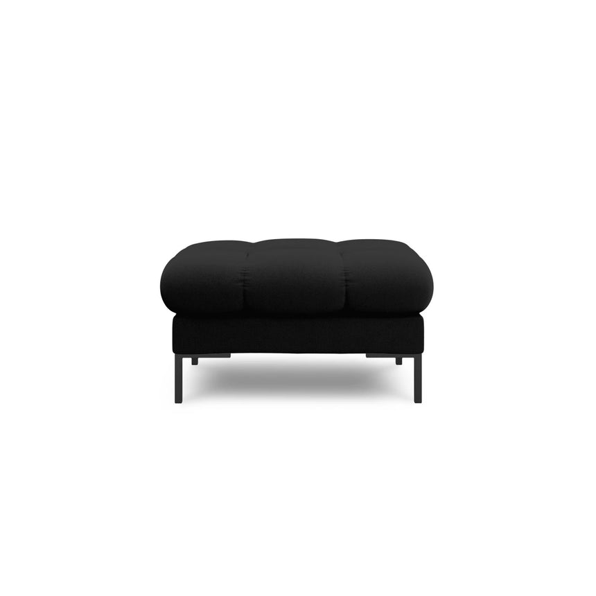 Mamaia Pouf, Metallbeine Schwarz, mit Bezug aus Strukturierter Stoff (Nev100) in Schwarz, 60x60 cm – Bild 3
