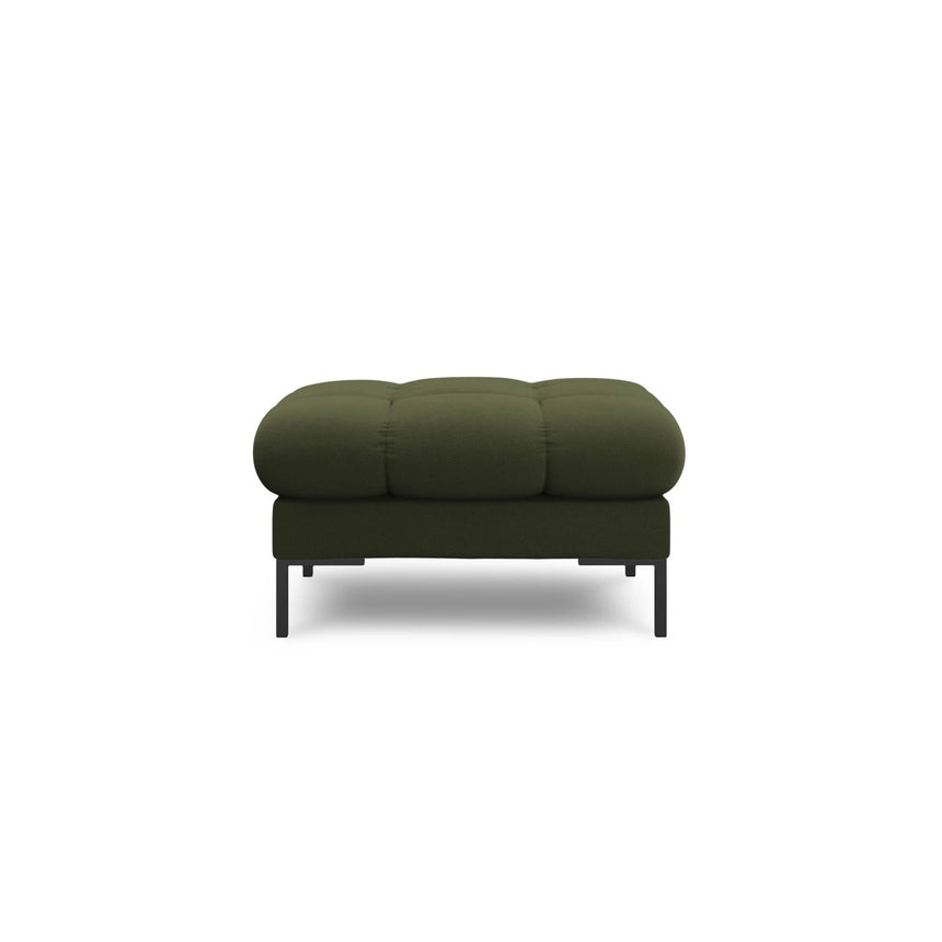 Mamaia Pouf, Metallbeine Schwarz, mit Bezug aus Strukturierter Stoff (Nev39) in Grün, 60x60 cm – Bild 3