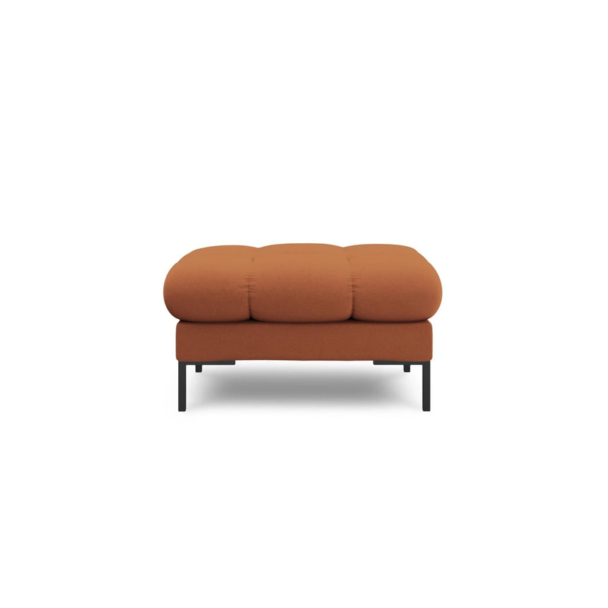 Mamaia Pouf, Metallbeine Schwarz, mit Bezug aus Strukturierter Stoff (Nev52) in Ziegel, 60x60 cm – Bild 3