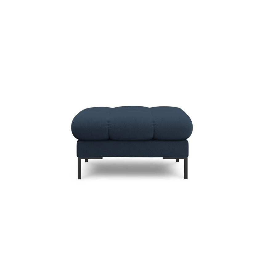 Mamaia Pouf, Metallbeine Schwarz, mit Bezug aus Strukturierter Stoff (Nev77) in Blau, 60x60 cm – Bild 3