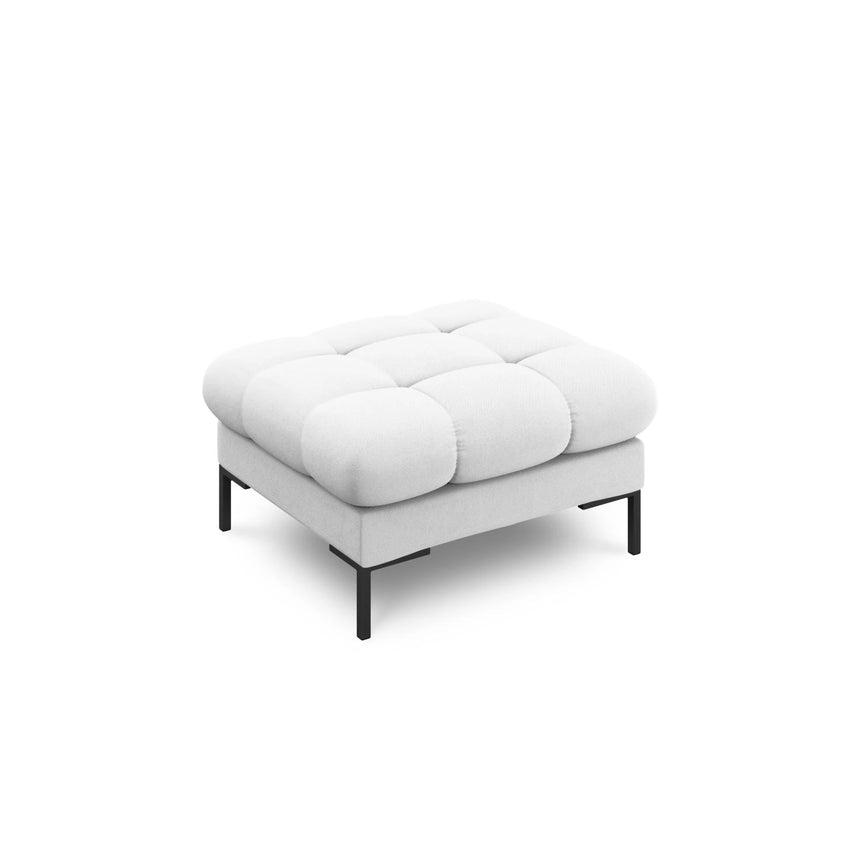 Mamaia Pouf, Metallbeine Schwarz, mit Bezug aus Strukturierter Stoff (Nev80) in Hellgrau, 60x60 cm – Bild 1