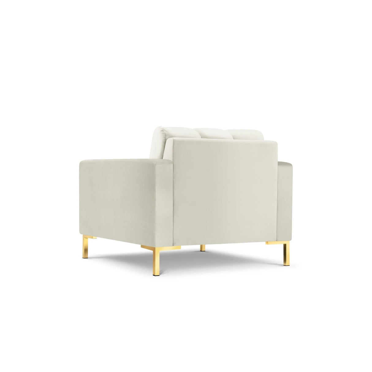 Mamaia Sessel, Beine Goldmetall, mit Bezug aus Samt (Blu22) in Leichtes Beige, 87x96 cm – Bild 5