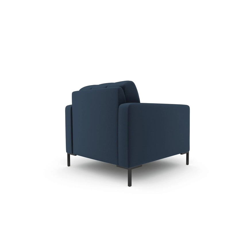 Mamaia Sessel, Metallbeine Schwarz, mit Bezug aus Strukturierter Stoff (Nev77) in Blau, 87x96 cm – Bild 4