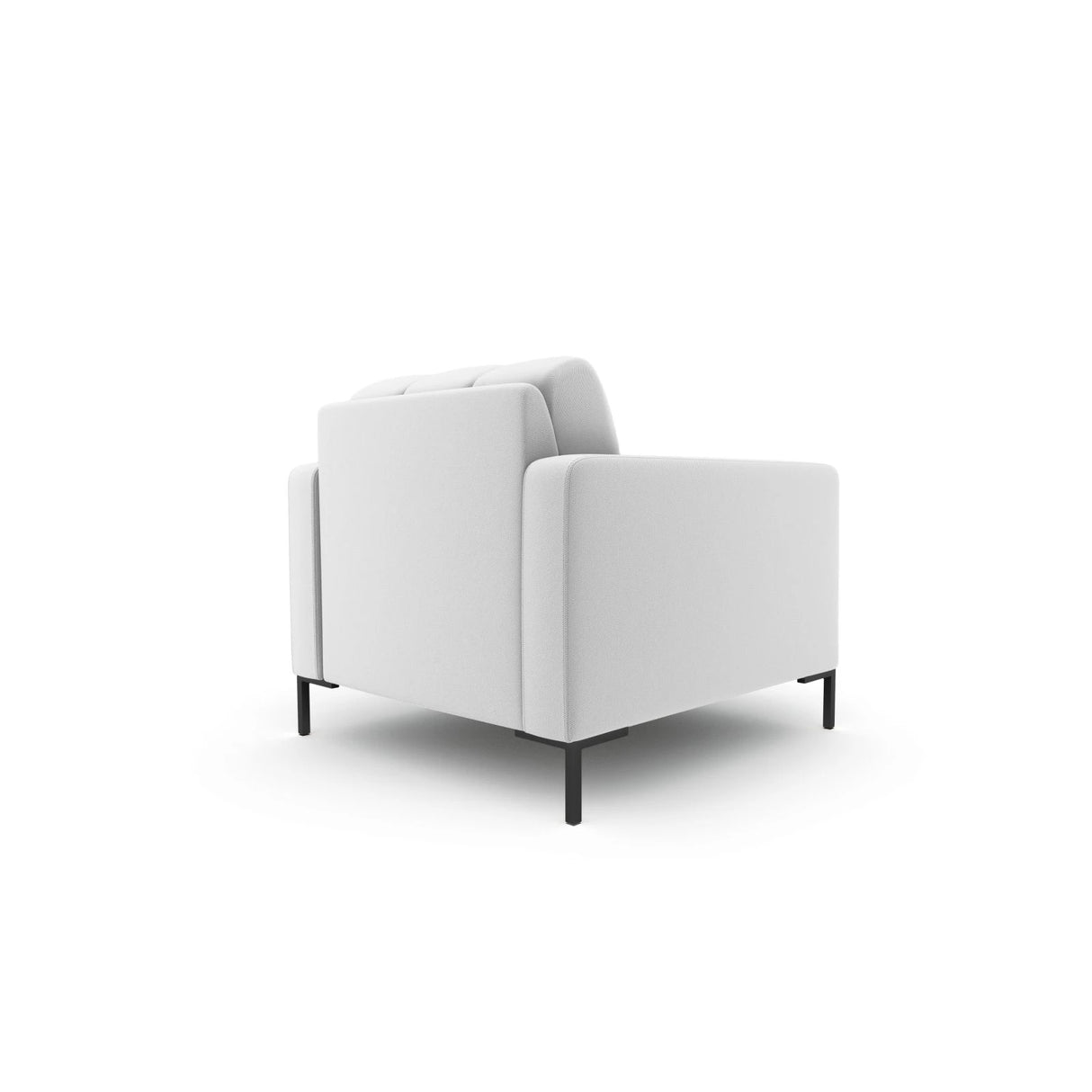 Mamaia Sessel, Metallbeine Schwarz, mit Bezug aus Strukturierter Stoff (Nev80) in Hellgrau, 87x96 cm – Bild 4