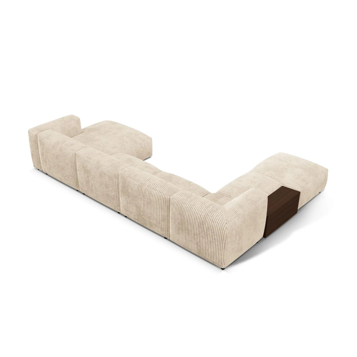 Martina modulares Panorama-Sofa, Links, mit Bezug aus Cord (Til03) in Leichtes Beige, 406x280 cm – Bild 4