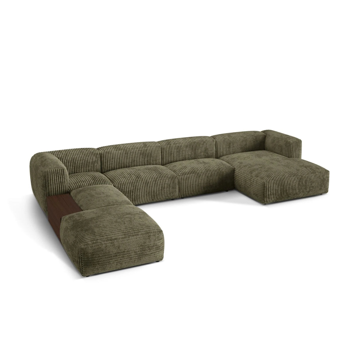 Martina modulares Panorama-Sofa, Links, mit Bezug aus Cord (Til37) in Moss Green, 406x280 cm – Bild 3