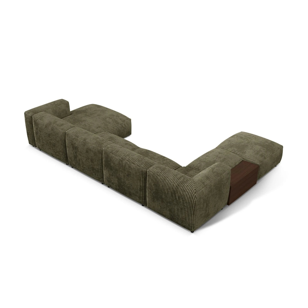 Martina modulares Panorama-Sofa, Links, mit Bezug aus Cord (Til37) in Moss Green, 406x280 cm – Bild 4