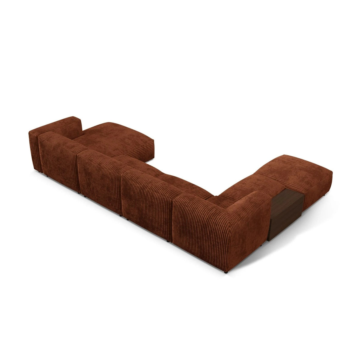 Martina modulares Panorama-Sofa, Links, mit Bezug aus Cord (Til52) in Ziegel, 406x280 cm – Bild 4