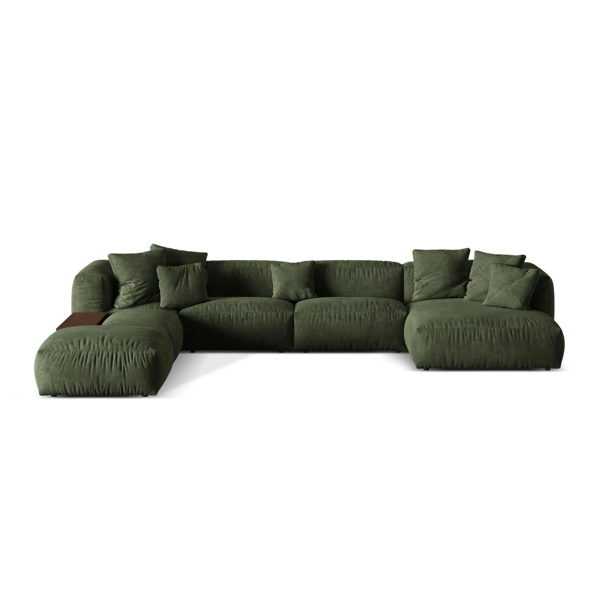 Martina modulares Panorama-Sofa, Links, mit Bezug aus Samt (Vog11) in Grün, 406x280 cm – Bild 1