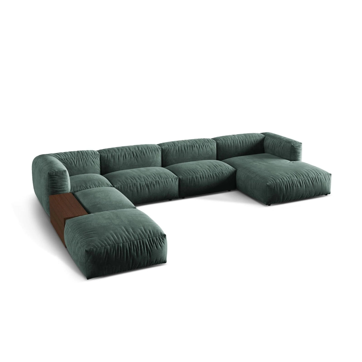 Martina modulares Panorama-Sofa, Links, mit Bezug aus Samt (Vog12) in Petrol, 406x280 cm – Bild 3