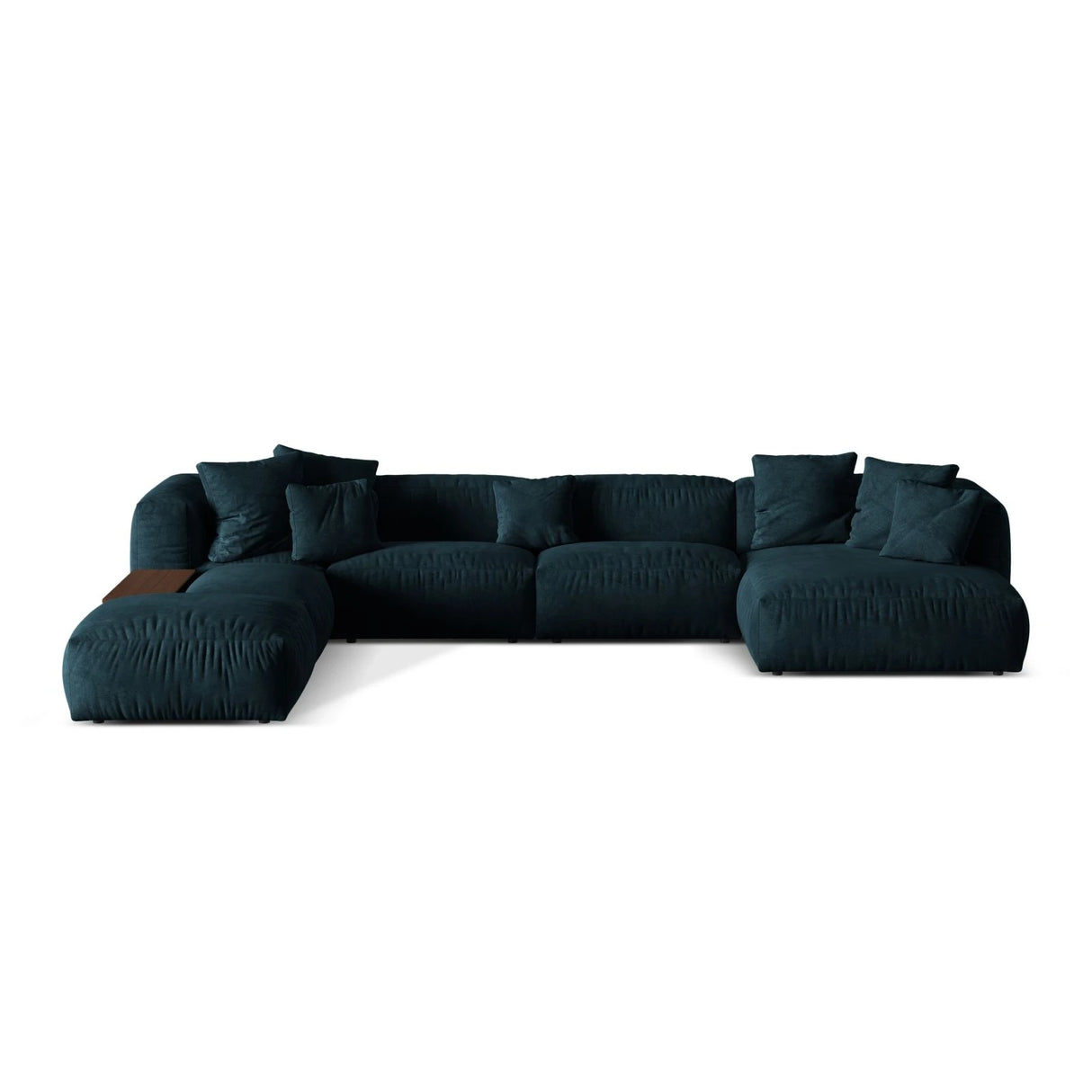 Martina modulares Panorama-Sofa, Links, mit Bezug aus Samt (Vog13) in Deep Petrol, 406x280 cm – Bild 1