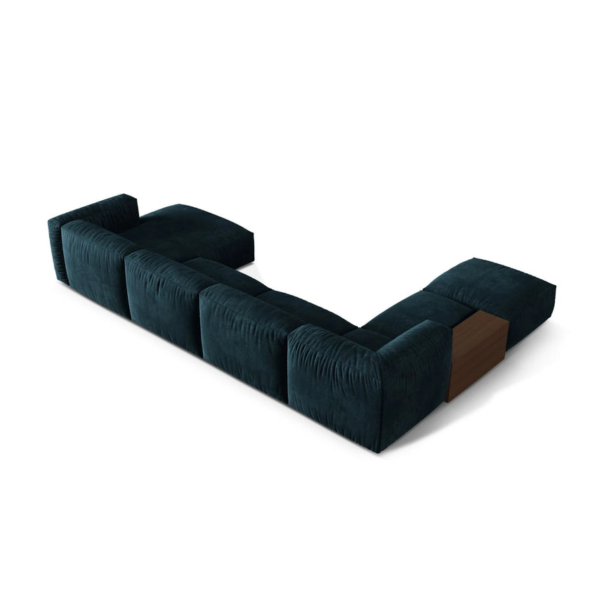 Martina modulares Panorama-Sofa, Links, mit Bezug aus Samt (Vog13) in Deep Petrol, 406x280 cm – Bild 4