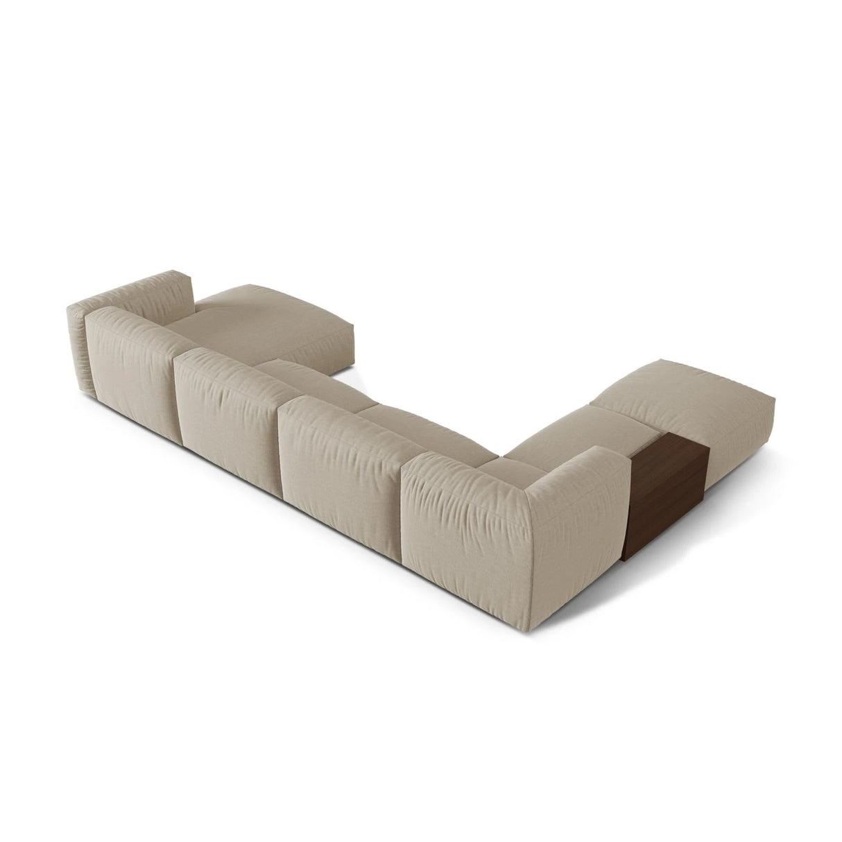 Martina modulares Panorama-Sofa, Links, mit Bezug aus Strukturierter Stoff (BoToffee) in Leichtes Beige, 406x280 cm – Bild 4