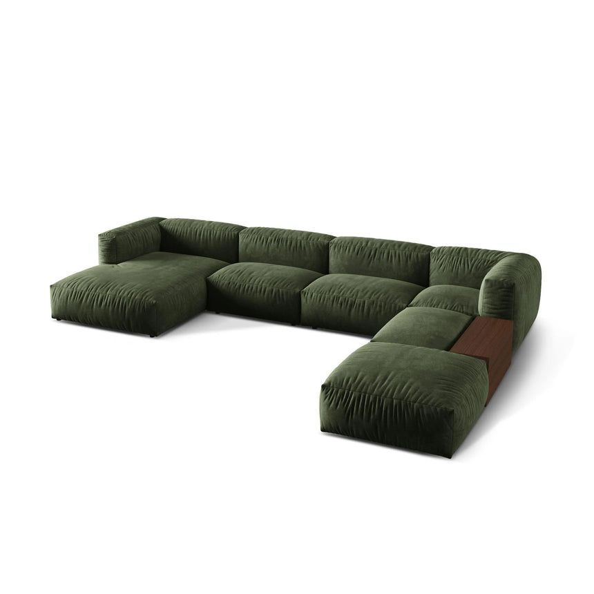 Martina modulares Panorama-Sofa, Rechts, mit Bezug aus Samt (Vog11) in Grün, 406x280 cm – Bild 3