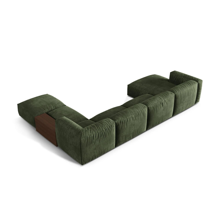 Martina modulares Panorama-Sofa, Rechts, mit Bezug aus Samt (Vog11) in Grün, 406x280 cm – Bild 4