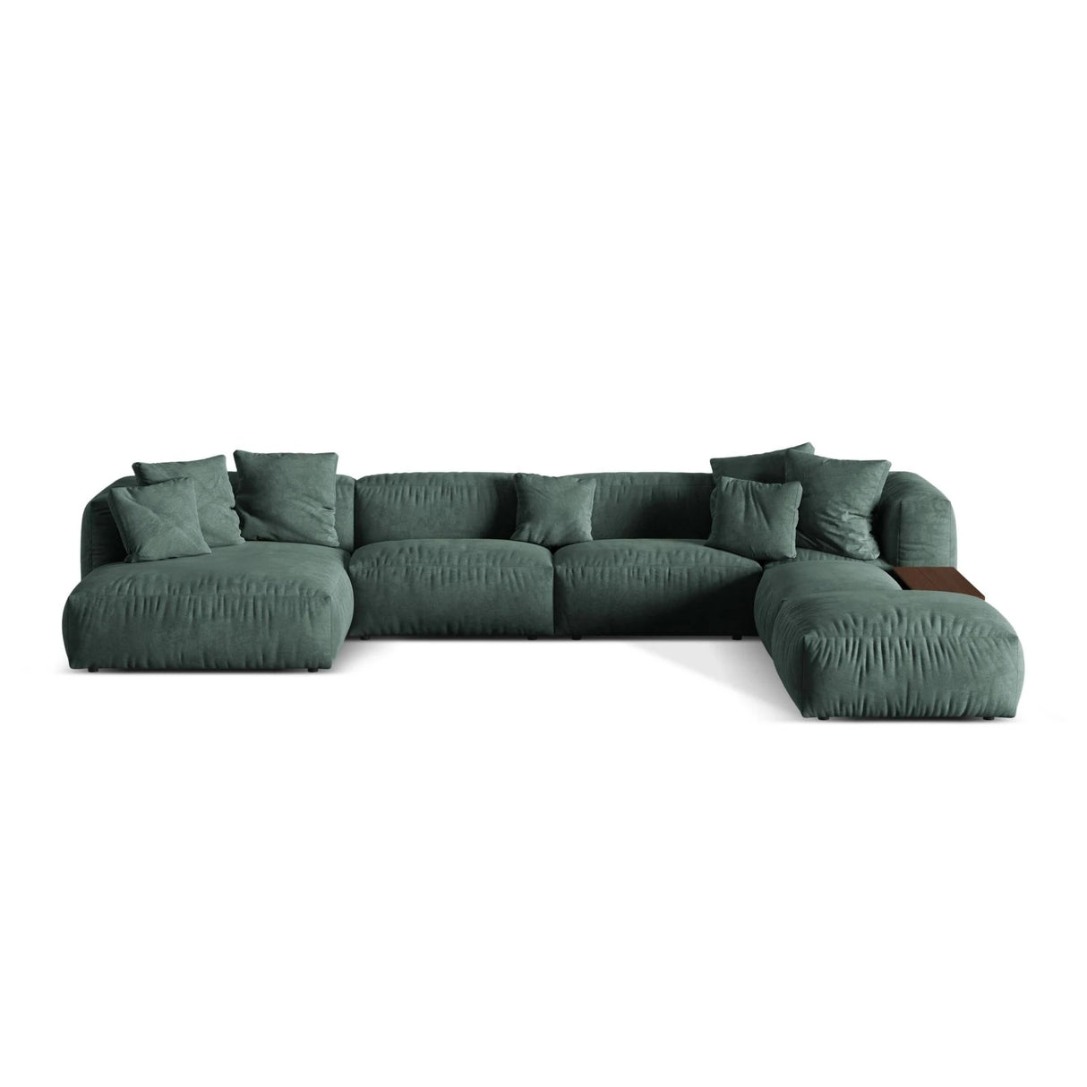 Martina modulares Panorama-Sofa, Rechts, mit Bezug aus Samt (Vog12) in Petrol, 406x280 cm – Bild 1