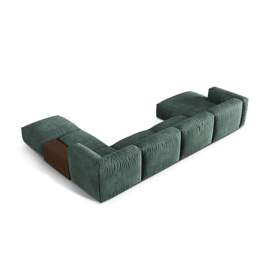 Martina modulares Panorama-Sofa, Rechts, mit Bezug aus Samt (Vog12) in Petrol, 406x280 cm – Bild 4