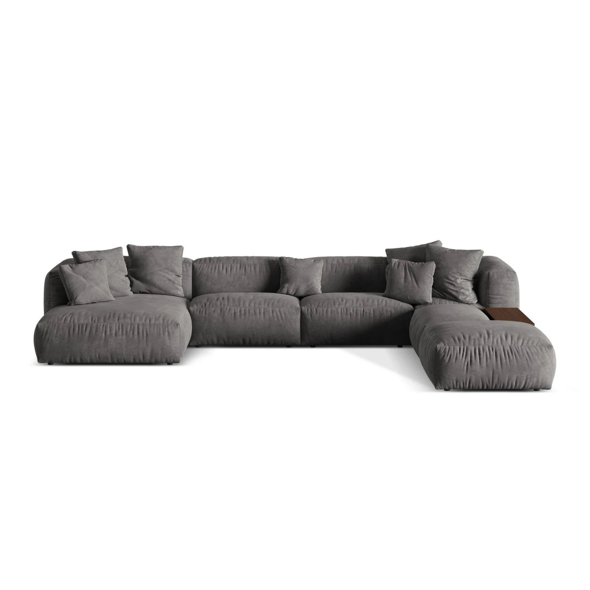 Martina modulares Panorama-Sofa, Rechts, mit Bezug aus Samt (Vog15) in Grau, 406x280 cm – Bild 1