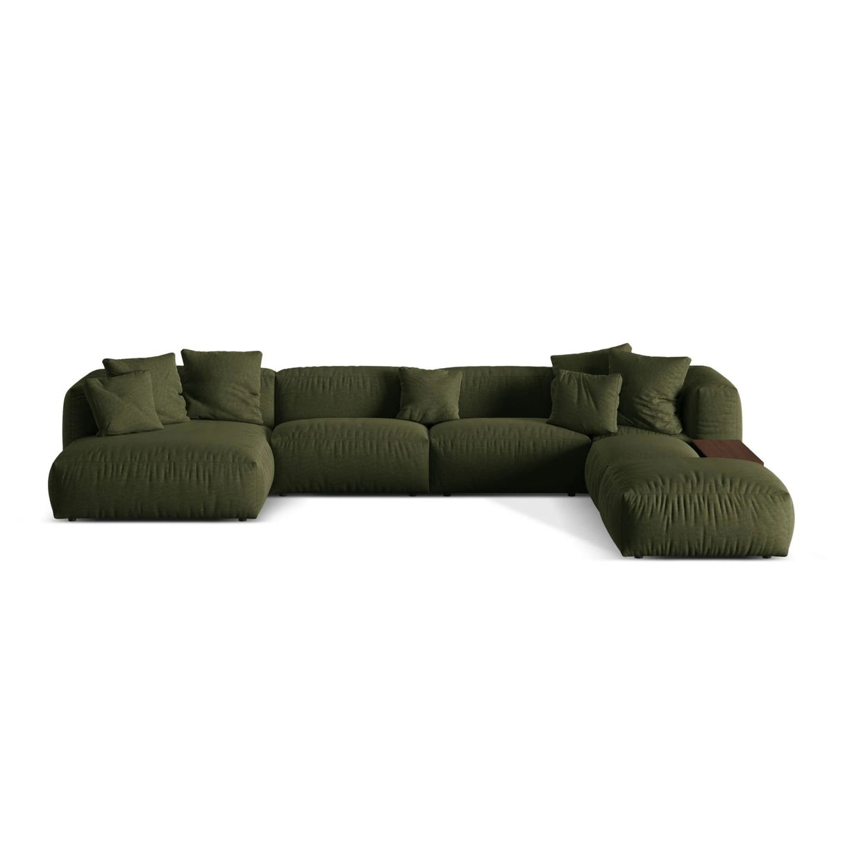 Martina modulares Panorama-Sofa, Rechts, mit Bezug aus Strukturierter Stoff (BoFores) in Grün, 406x280 cm – Bild 1