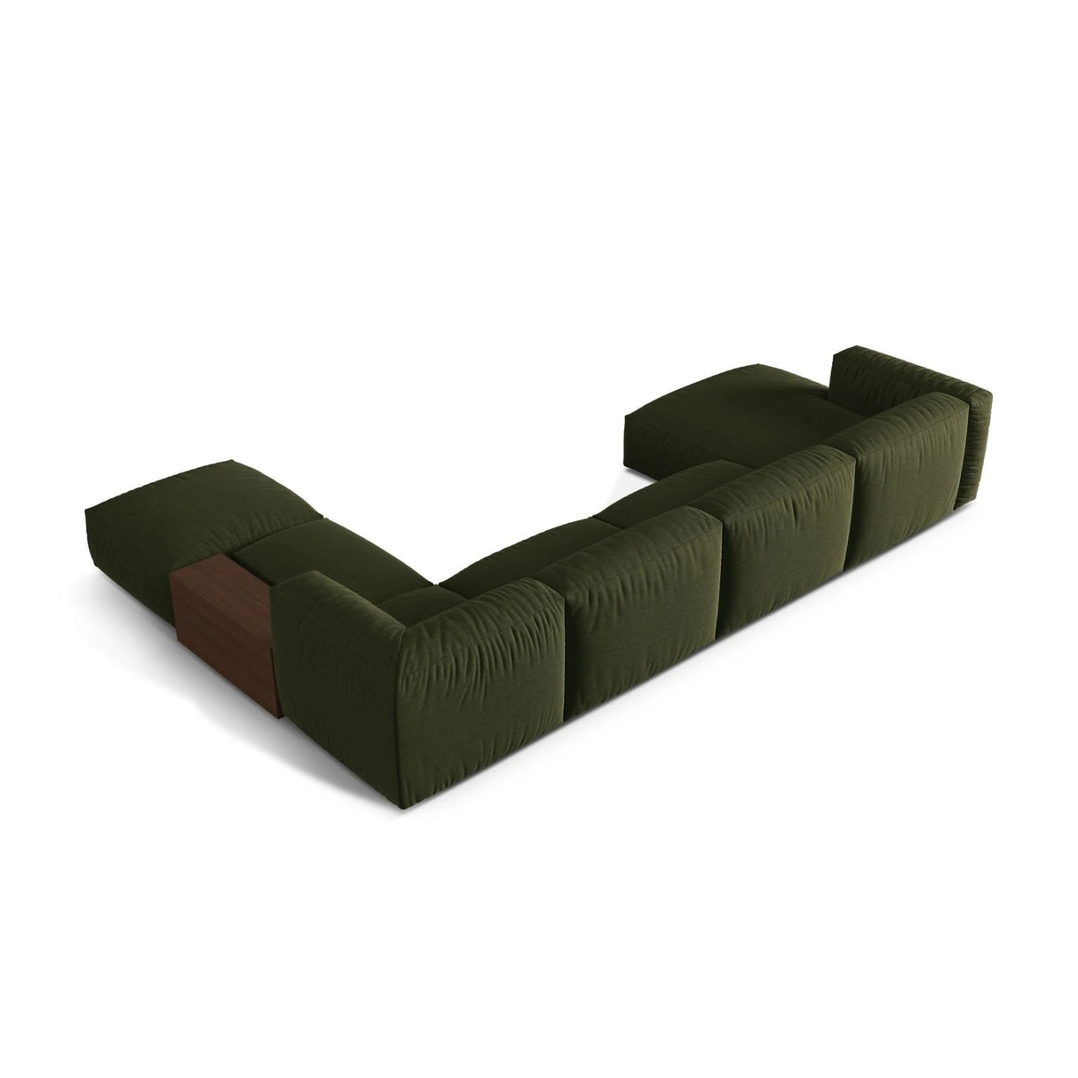 Martina modulares Panorama-Sofa, Rechts, mit Bezug aus Strukturierter Stoff (BoFores) in Grün, 406x280 cm – Bild 4