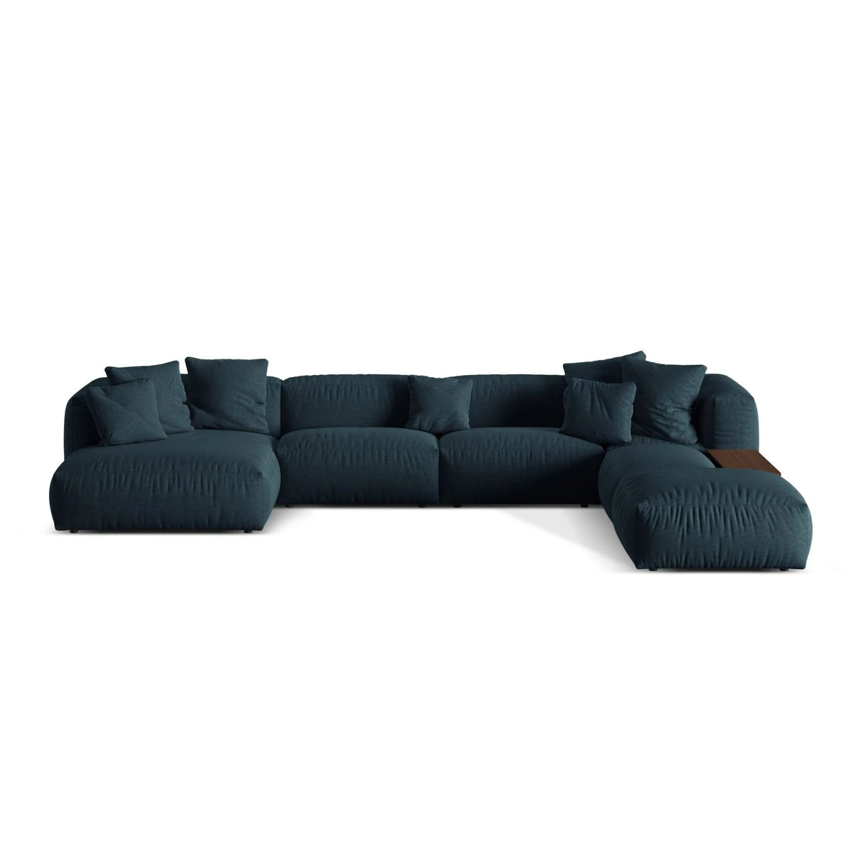 Martina modulares Panorama-Sofa, Rechts, mit Bezug aus Strukturierter Stoff (BoOcean) in Blau Jeans, 406x280 cm – Bild 1