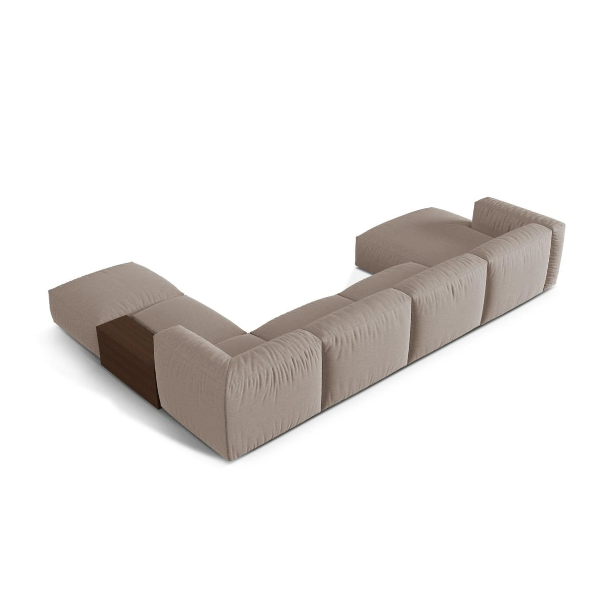Martina modulares Panorama-Sofa, Rechts, mit Bezug aus Strukturierter Stoff (BoTruf) in Dunkelbeige, 406x280 cm – Bild 4