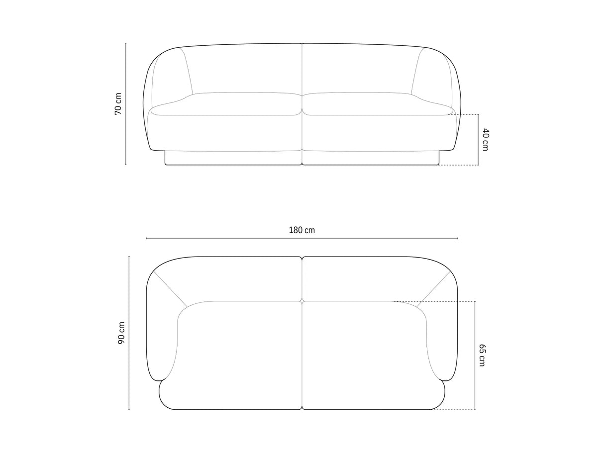 Miley 2-Sitzer Sofa mit Bezug aus Chenille (Haga86) in Königsblau, 180x90 cm – Bild 5