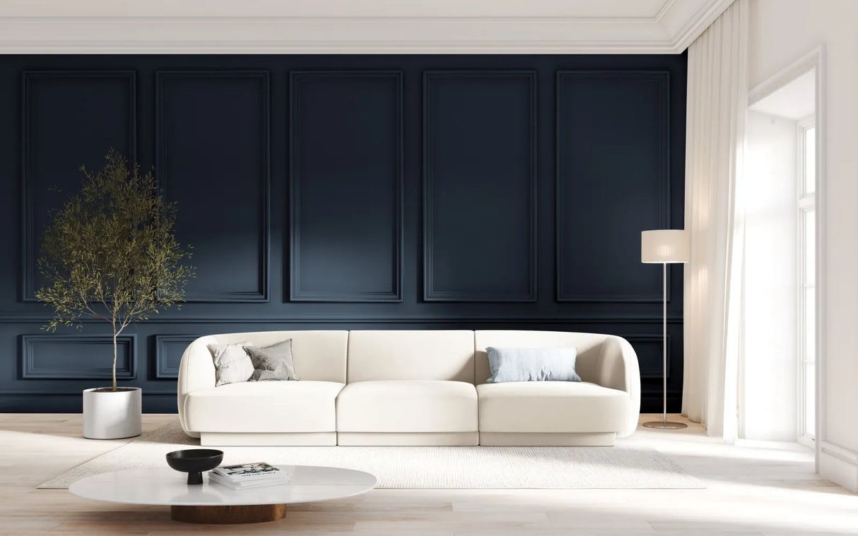 Miley 3-Sitzer Sofa mit Bezug aus Samt (Blu22) in Leichtes Beige, 255x90 cm – Bild 2