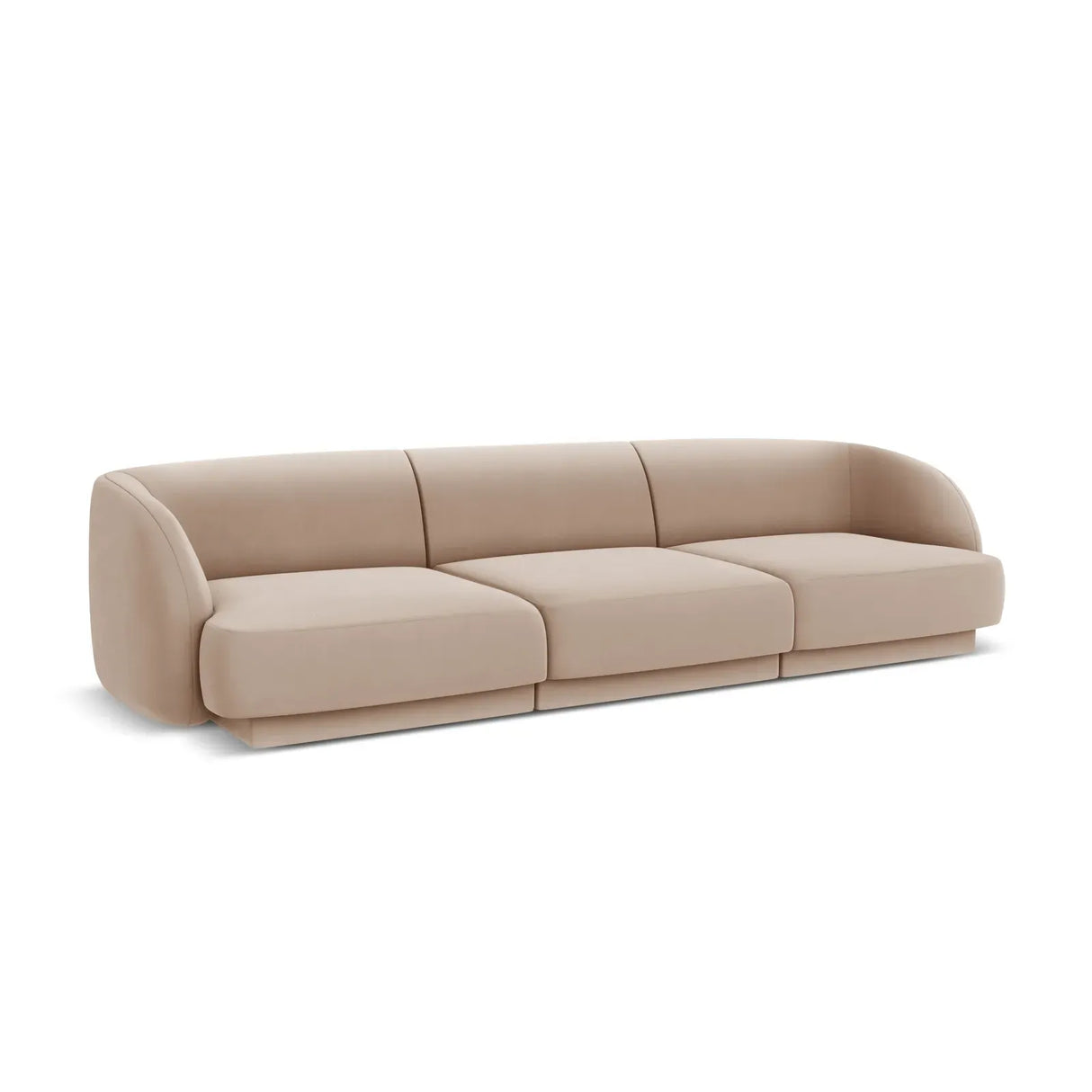 Miley 3-Sitzer Sofa mit Bezug aus Samt oder Boucle, 255x90 cm - ZEN ZONE Furniture