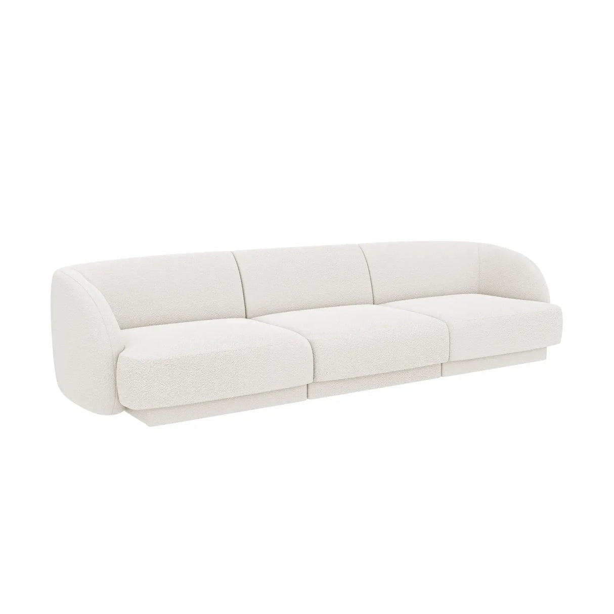 Miley 3-Sitzer Sofa mit Bezug aus Samt oder Boucle, 255x90 cm - ZEN ZONE Furniture