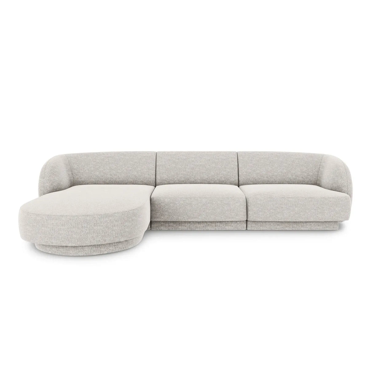 Miley 4-Sitzer Ecksofa Links mit Bezug aus Samt oder Chenille, 255x156 cm - ZEN ZONE Furniture