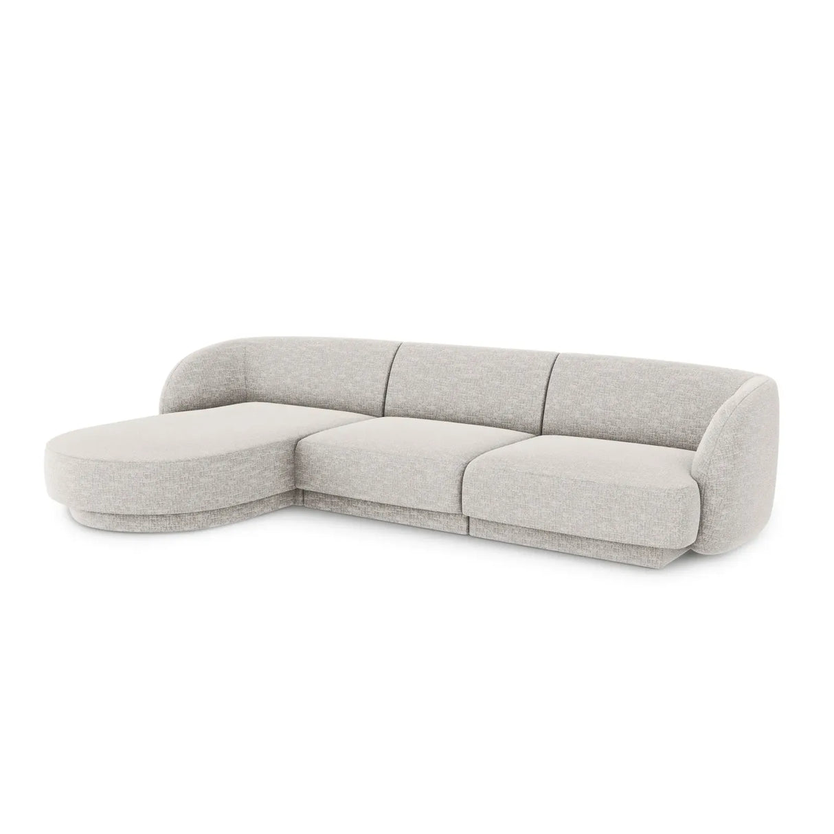 Miley 4-Sitzer Ecksofa Links mit Bezug aus Samt oder Chenille, 255x156 cm - ZEN ZONE Furniture